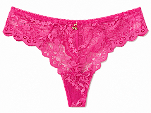 Calcinha Juicy Couture Renda Fio Rosa Pink - Tam:M