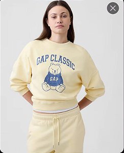 Moletom Feminino GAP Classic Bear Amarelo - Tam: G