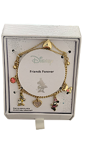 Pulseira Disney Friends Forever Ajustável com Pingentes Minnie & Daisy