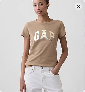 Camiseta Feminina GAP Logo – Marrom - Tam:G