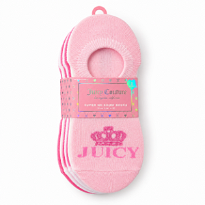 Kit Meias Femininas Juicy Couture Super No Show – 6 Pares Rosa