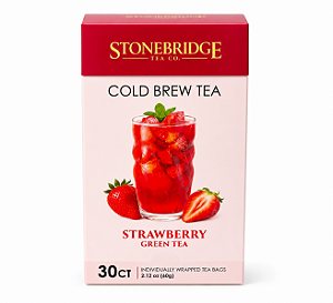 Chá Stonebridge Strawberry Green Tea Cold Brew – 30 Sachês