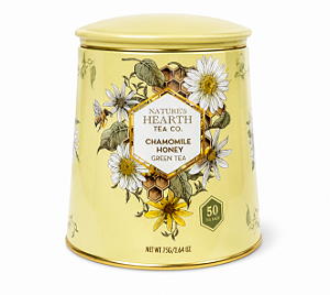 Chá Nature’s Hearth Chamomile Honey Green Tea – 50 Sachês