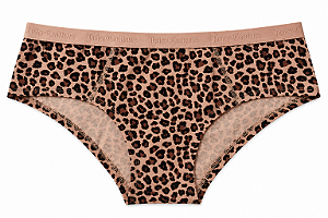 Calcinha Algodão com Costura Juicy Couture Animal Print - Tam:GG