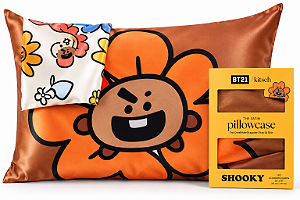 Fronha de Cetim Kitsch x BT21 SHOOKY Standard/Queen 66 x 48 cm – Edição Especial