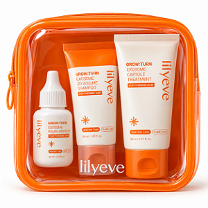 Kit Capilar lilyeve GROW:TURN Exosome 3-Step Trial Kit – Shampoo + Tratamento + Ampola – 3 Produtos