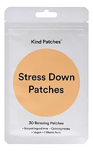 Kind Patches Stress Down – Adesivos para Relaxamento e Bem-Estar com Ashwagandha, GABA e Complexo B – 30 Unidades