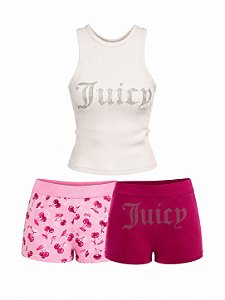 Conjunto Pijama Juicy Couture 3 Peças Regata - Tamanho: P