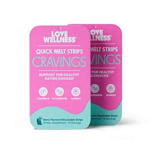 Love Wellness Cravings Quick Melt Strips – Apoio à Alimentação Saudável – Frutas Vermelhas