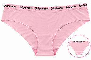 Calcinha Feminina Juicy Couture Sem Costura Rosa Claro Cós elástico– Tam:P