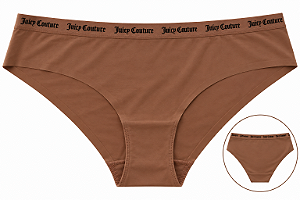 Calcinha Feminina Juicy Couture Sem Costura Caramelo Cós elástico– Tam:P