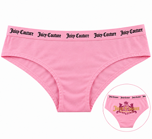 Calcinha Feminina Juicy Couture Algodão com Costura Rosa – Tam:M