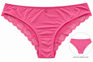 Calcinha Feminina Juicy Couture Rosa detalhe em renda - Tam:M
