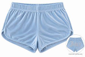 Short Feminino Juicy Couture Azul Claro com Strass - Tam: M