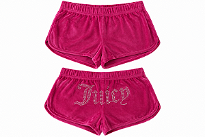 Short Feminino Pink Plush Juicy Couture com Aplicação em Strass - Tam:GG