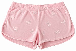 Short Feminino Rosa Plush com Monograma Juicy Couture - Tam:G