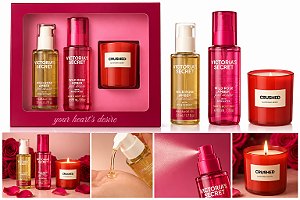 Kit Victoria's Secret Wild Rose Amber Feel Desire – 3 Peças