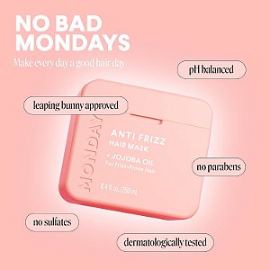 Máscara Capilar MONDAY Haircare Anti-Frizz com Óleo de Jojoba – 250ml