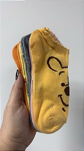 Kit de Meias Femininas Disney Ursinho Pooh – 5 Pares diversos