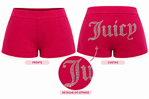 Short Feminino Fúcsia Plush Juicy Couture com Aplicação em Strass - Tam:M