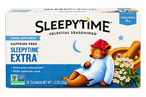 Chá Sleepytime Extra Celestial Seasonings com Valeriana – 20 Sachês | 35g