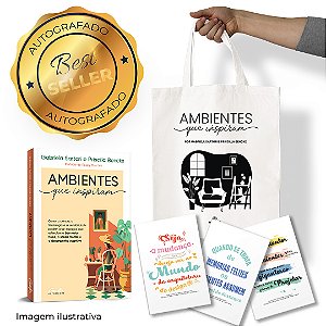 Livro "Ambientes que Inspiram" + Kit de Blocos + Ecobag personalizada