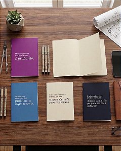 Kit 5 Cadernos A6 Frases de Neuroarquitetura