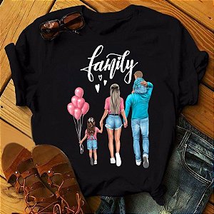 camiseta feminina estampa personalizada família