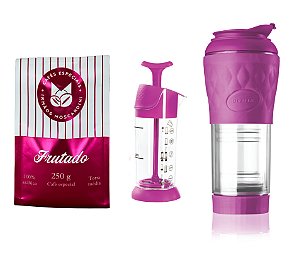 Café frutado 250g + Cafeteira + Espumador