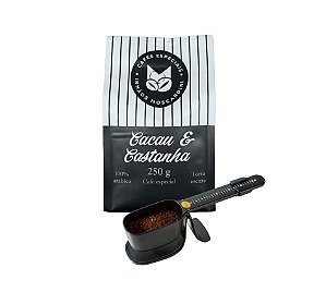 Kit Café Cacau e Castanhas 250g + Balança Pressca