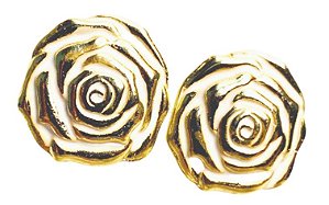 BRINCO FLOR BOTÃO BRANCO