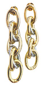 BRINCO DE ELOS DE RÓDIO E OURO