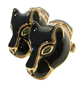 BRINCO ESMALTADO TIGRE PRETO