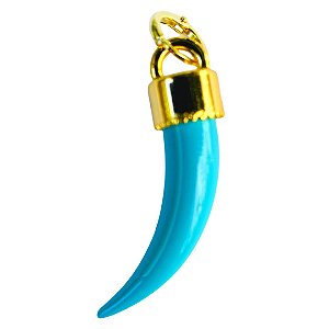 PINGENTE PEDRA DENTE TURQUESA
