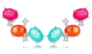 BRINCO EAR CUFF CRISTAIS COLOR - SHINE