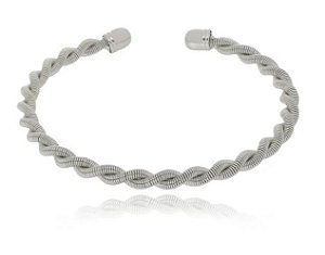 BRACELETE ARO MOLA TORCIDO RÓDIO