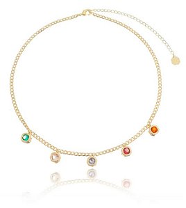 COLAR PIGENTE ZIRCÔNIA COLORIDA