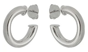 BRINCO ARGOLA GROSSA PEQUENA RODIO BRANCO