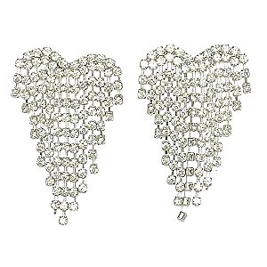 BRINCO CORAÇÃO STRASS PRATA