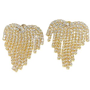 BRINCO CORAÇÃO STRASS DOURADO