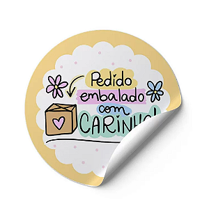 120 Adesivos Criativo - Pedido embalado com Carinho