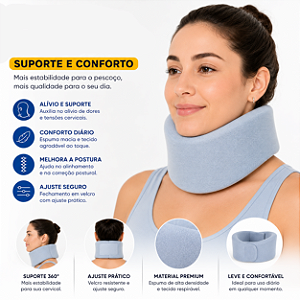 Colar Cervical Kapbom KA-Z35 - Anatômico em Espuma | Suporte para Pescoço e Alívio Cervical