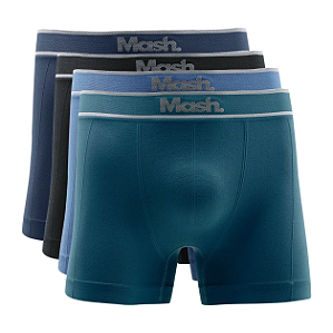 KIT 4 Peças de Cueca Mash Masculina | Boxer Microfibra sem Costura |Cores Sortidas | Código MS711