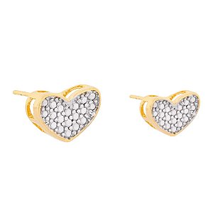 Brinco Coração Cravejado Eliza