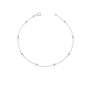 Tornozeleira com Bolinhas em Prata 925