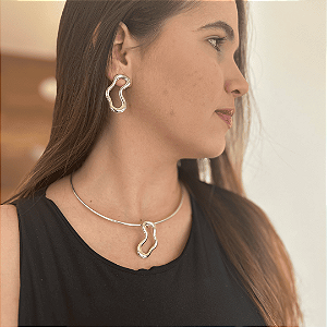 Conjunto Chocker e Brinco  Orgânico Érika