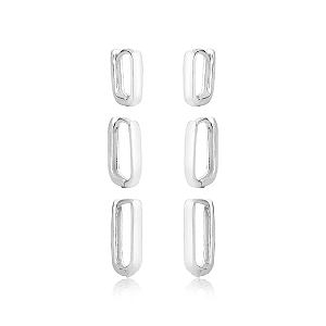Trio de Argolas Baguete Clara