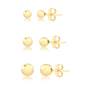 Trio de Brincos Bolinha Isabel