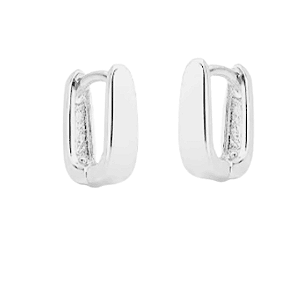 Argola Fecho Click Banhada a Prata Isabela