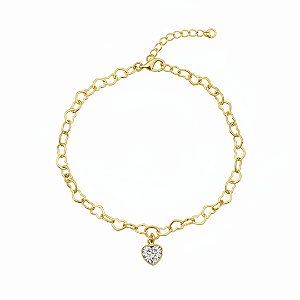 Pulseira de Corações Entrelaçados